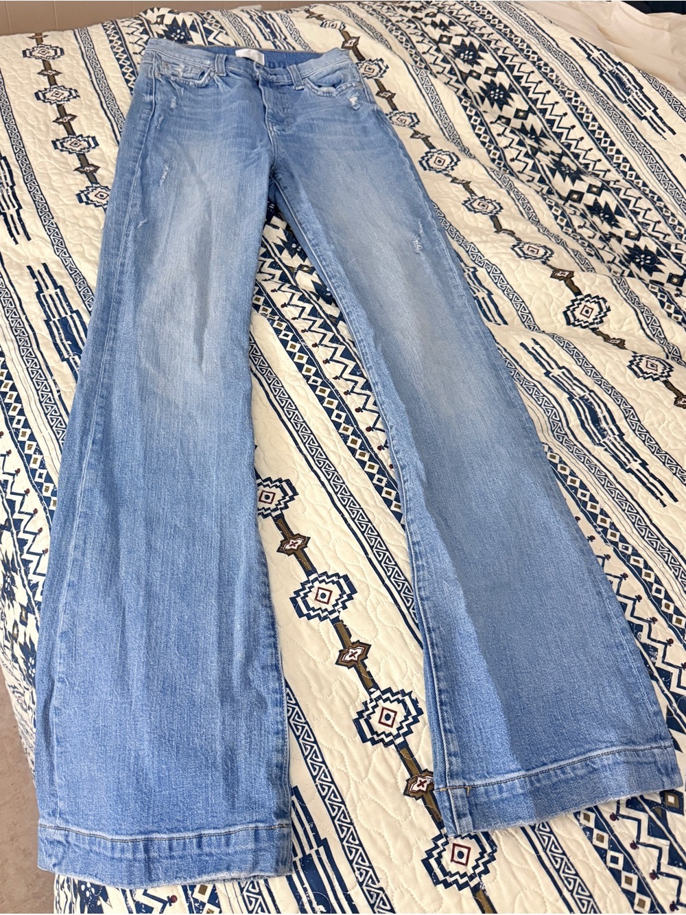 7 For All Mankind Light Blue Women's Flared Jeans